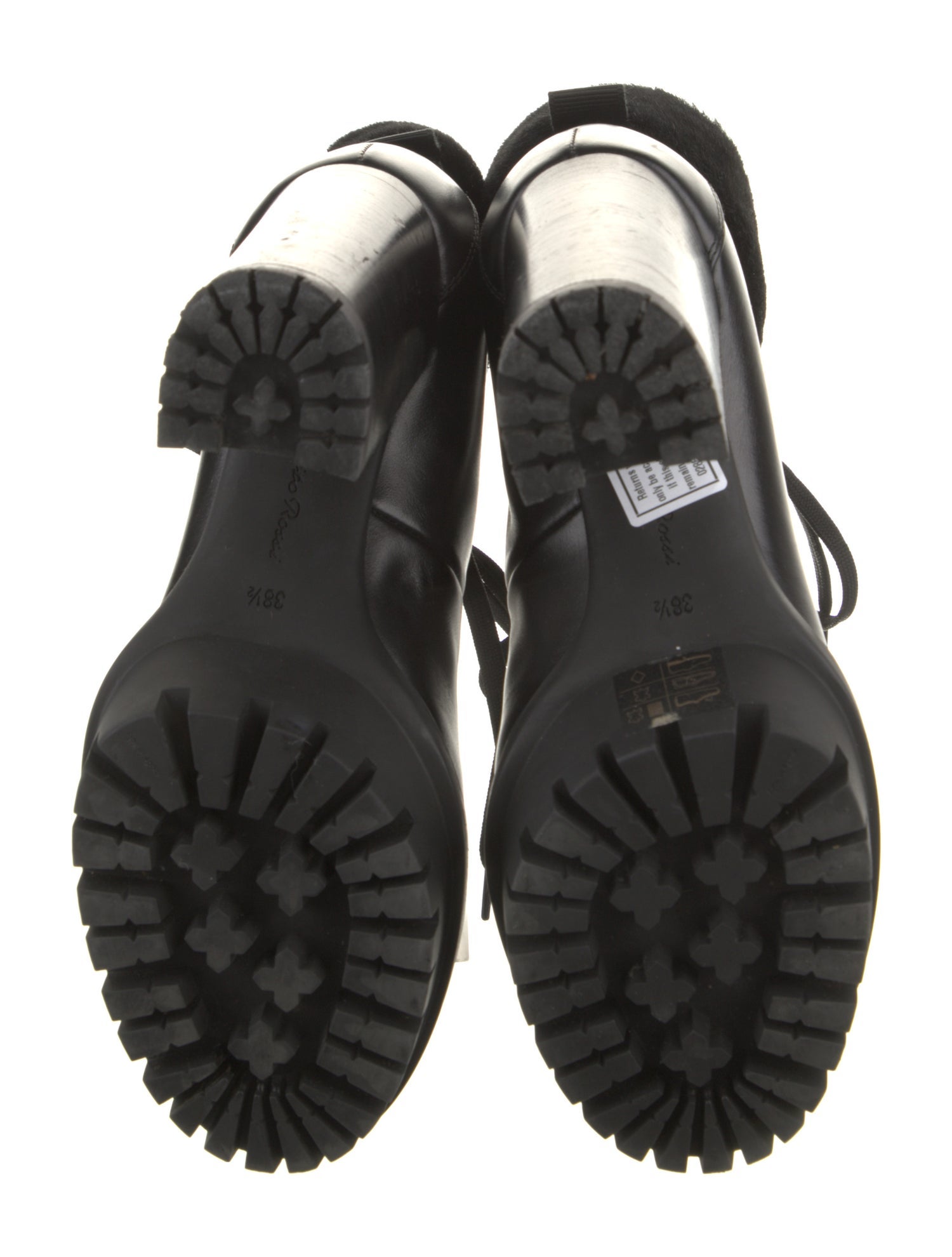 Gianvito Rossi Leather Fur Trim Lace-Up Boots